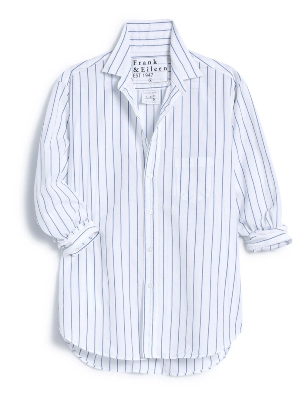 Frank & Eileen - Relaxed Button-Up Shirt in Faded Blue Stripe size Small